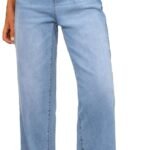 Sidefeel Women’s Wide Leg Jeans High Waisted Stretchy Straight Leg Baggy Drawstring Zimbaplatinum Denim Pants
